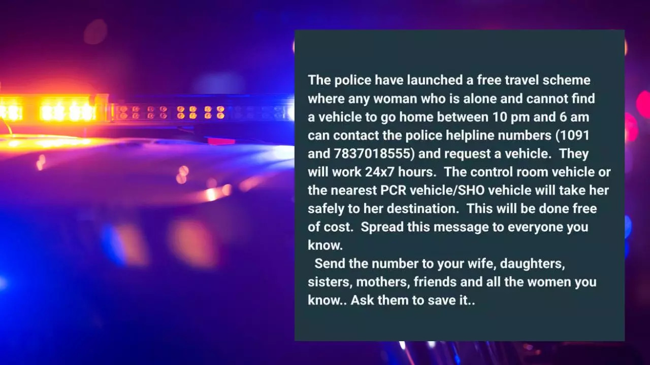 Fact Check: Do Indian Police Provide Free Rides to Women at Night? Credit: Canva